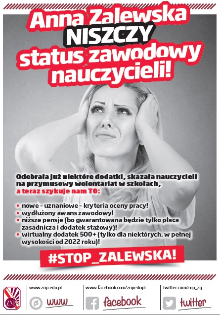 Znalezione obrazy dla zapytania anna zalewska niszczy status zawodowy nauczyciela